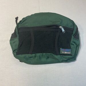 L.L. Bean Vintage 90s Green Traveler Fanny Pack Cross Body, Mesh Pockets